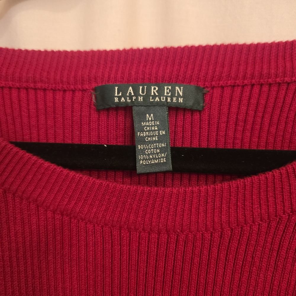 Women's Ribbed Pink Sweater - Picture 4 of 6